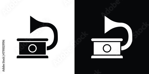 Gramophone icon design concepts. Clipart design set