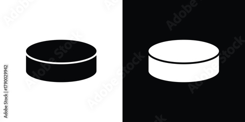 Hockey puck icon design concepts. Clipart design set