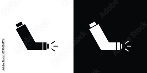 Inhaler icon design concepts. Clipart design set
