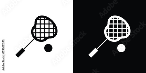 Lacrosse stick ball icon design concepts. Clipart design set