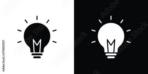 Lightbulb icon design concepts. Clipart design set