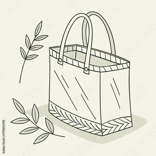 Stylish reusable tote bag perfect for eco-conscious shoppers and sustainable living, a modern touch with botanical accents for everyday elegance