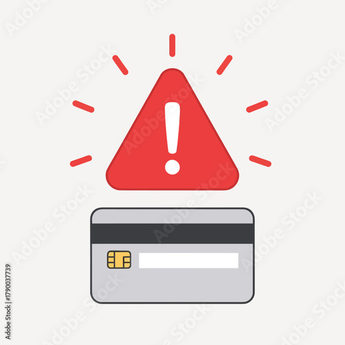 Credit Card Warning Alert Symbol Financial Danger.
