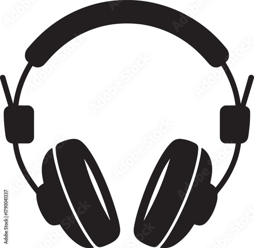 Audio device silhouette for sound broadcasting and listening enjoyment isolated vector illustration.