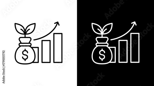 Investments  White Icon Set Design