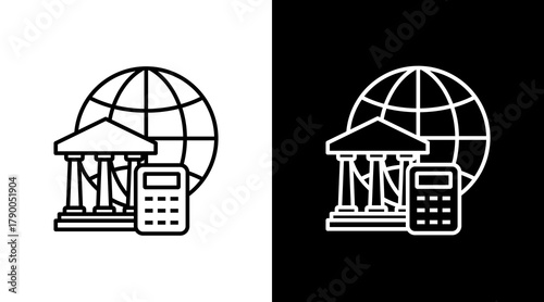 Hedge Funds  White Icon Set Design