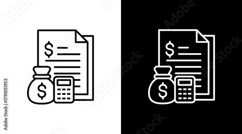 Debt Consolidation  White Icon Set Design