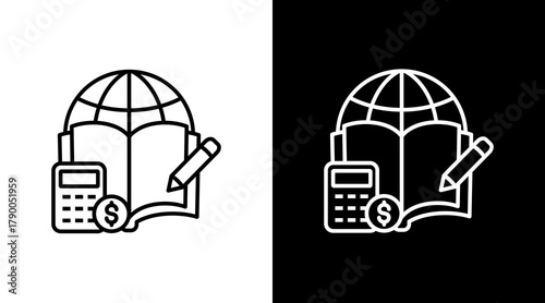 Financial Literacy  White Icon Set Design