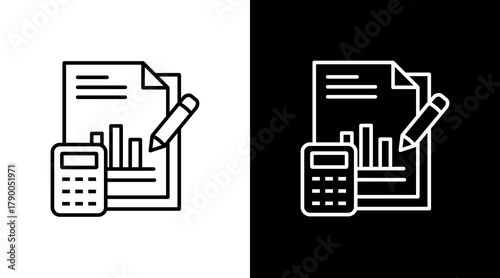 Portfolio Management  White Icon Set Design
