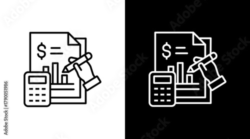 Financial Statement  White Icon Set Design