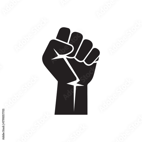 Raised Clenched Fist Vector Icon