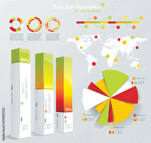 Global Data Visualization with Bar and Pie Charts