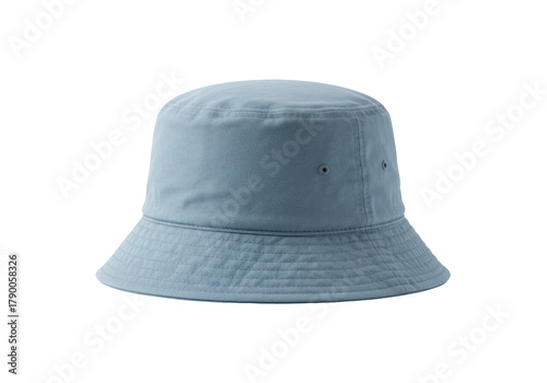 Photos Isolated pale-blue bucket hat, sun hat, or fishing hat on a clean neutral backdr
