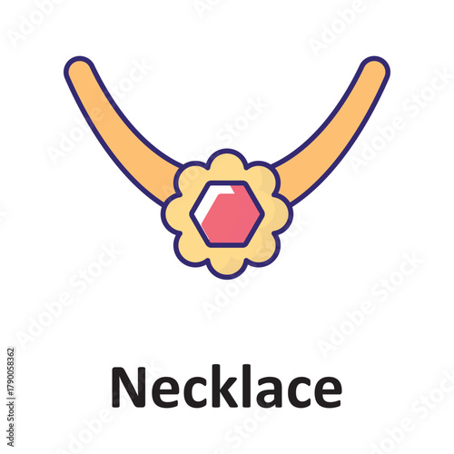 Necklace locket Vector Icon which can easily modify or edit