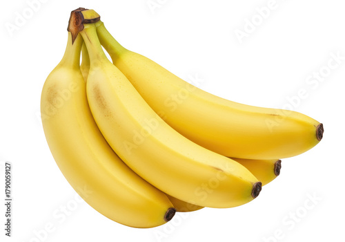 Isolated bunch of bananas ready to eat fresh fruit a healthy and nutritious snack treat