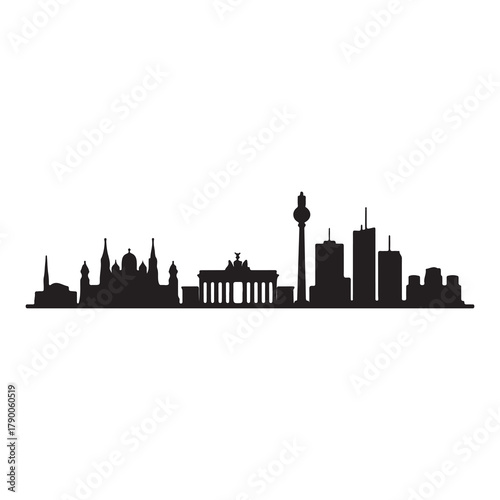 Berlin Germany Skyline Silhouette Vector Illustration