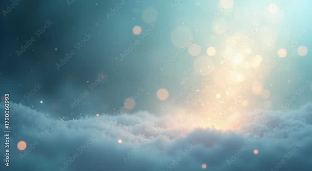 Fototapeta premium Blurry image of a snow covered ground christmas background copy space