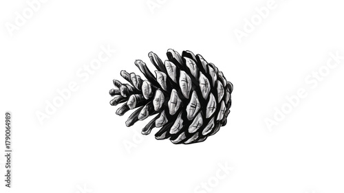 Pinecone isolated on black background