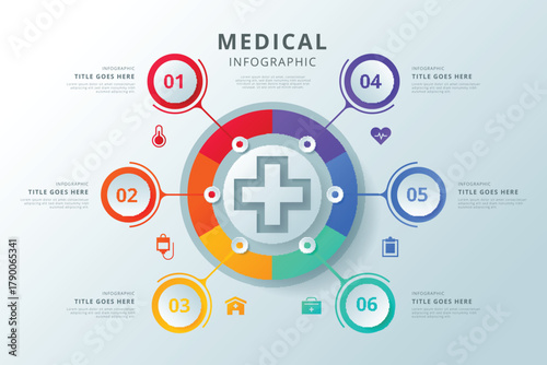 Circular Medical Cross Health Data Infographic