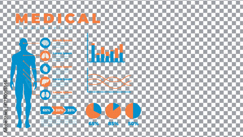 Transparent Bar Chart Data Visualization Template