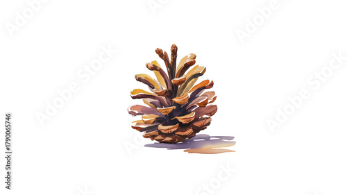 Watercolor painting of a pine cone