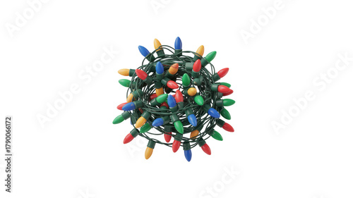 Tangled string of Christmas lights