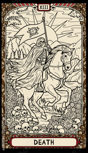 vintage vintage style deck of tarot cards. magical predictions of the future, mysterious characters.	