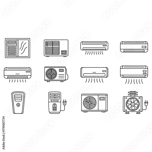 Air conditioner icon vector