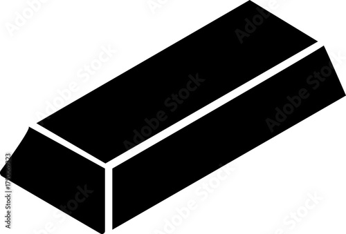 Gold bars icon bullion precious metal finance and wealth symbol vector illustration, black flat style design, investment and treasure on transparent background