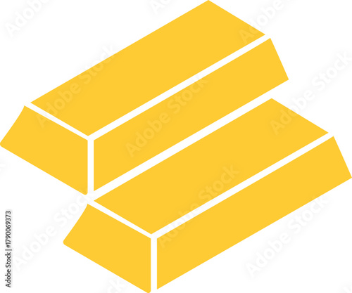 Gold bars icon bullion precious metal finance and wealth symbol vector illustration, black flat style design, investment and treasure on transparent background