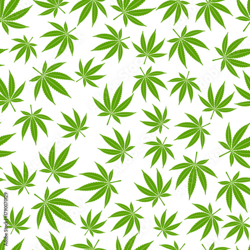 Cannabis Leaf Seamless Pattern