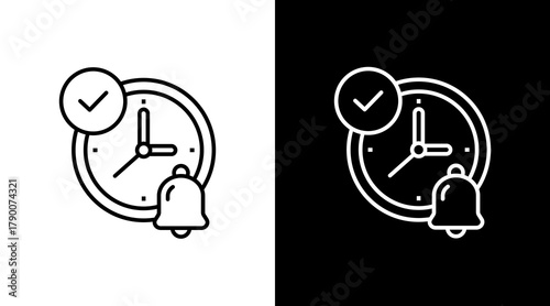 Clock  White Icon Set Design