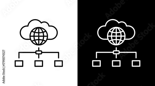 Server  White Icon Set Design