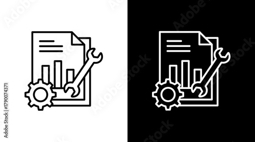 Wrench  White Icon Set Design