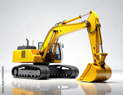 Yellow Construction Digger – Modern Compact Excavator Design