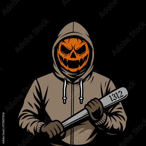 ultras hooligan football with baseball stick vector design