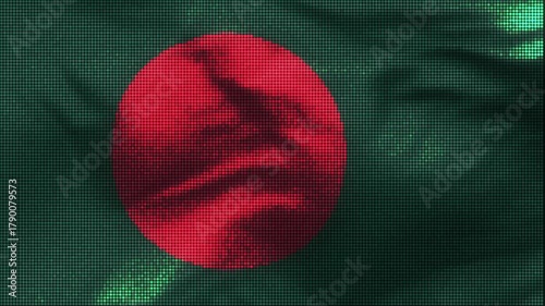 Bangladesh flag with LED screen display. These videos are retro-style, realistic and 4K, and are perfect for creative projects.