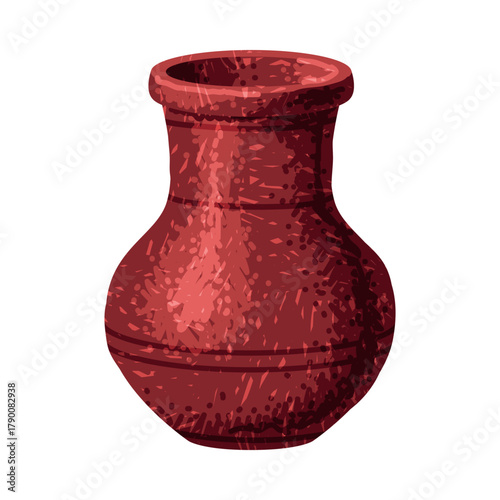 Brown Jug as Pottery and Ceramic Tableware and Crockery Vector Illustration