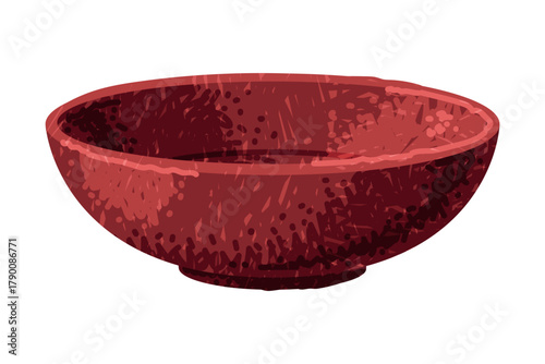 Brown Bowl as Pottery and Ceramic Tableware and Crockery Vector Illustration