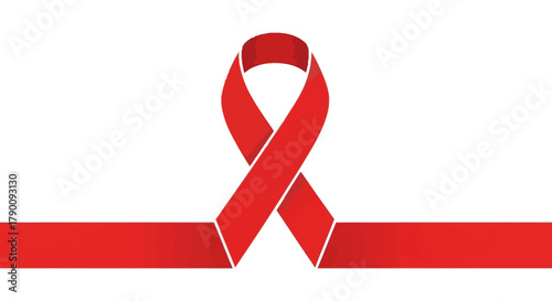 A powerful red ribbon symbolizing AIDS awareness and support. Ideal for health campaigns, social causes, and promoting global health initiatives. Show your solidarity and commitment.