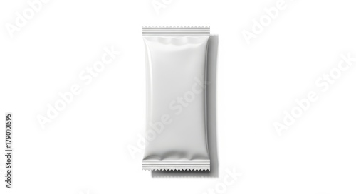 Illustration of blank white flow pack for food and snack