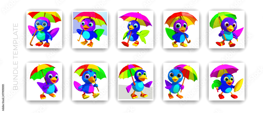 Fototapeta premium Vector Cartoon Style Bird Tamplate