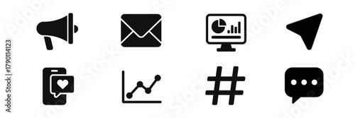 SMM icon. Social media marketing icon. Social media icon,