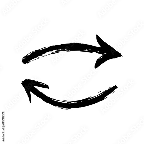 Hand-drawn circular arrows symbolizing exchange and movement