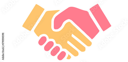 Colorful Handshake Icon for Business Partnership, Deal, Agreement, and Cooperation