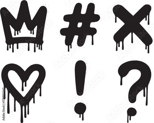 Graffiti symbols set