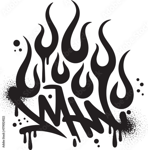 Graffiti flame spray paint vector