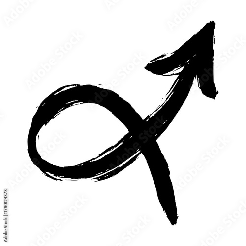 Hand-painted black Sagittarius zodiac symbol for astrological use