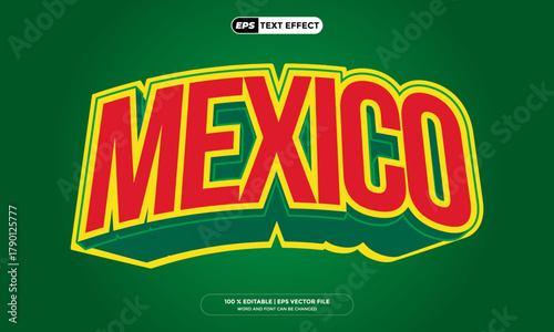 3D Text Effect Design Nation Illustration New