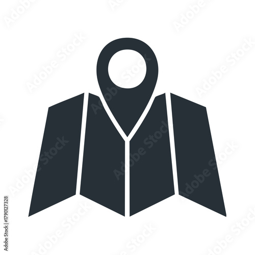 Graphic Design of Road Navigation Map with Location Pin Vector Illustration